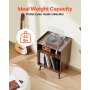 VEVOR Record Player Stand with LED Light, 3 Tiers Turntable Stand with Charging Station & USB Ports, Holds up to 150 Albums, Vinyl Record Storage Cabinet with Display Shelf for Bedroom, Living Room