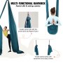 VEVOR Aerial Silk & Yoga Swing, 11 Yards, Aerial Yoga Hengekøyesett med 100gsm nylonstoff, Fullrigging Maskinvare og enkel oppsettsveiledning, Antigravity Flying for alle nivåer Fitness Bodybuilding, Grønn
