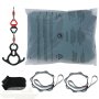 VEVOR aerial yoga hammock kit with hardware, straps, socks, and packaging.