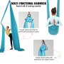 VEVOR Aerial Silk & Yoga Swing, 11 Yards, Aerial Yoga Hængekøjesæt med 100gsm nylonstof, Fuld rigging hardware og nem opsætningsvejledning, Antigravity Flying for alle niveauer Fitness Bodybuilding, Blå