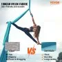 VEVOR Aerial Silk & Yoga Swing, 10 m Length, Aerial Yoga Hammock Kit with 100gsm Nylon Fabric, Full Rigging Hardware & Easy Set-up Guide, Antigravity Flying for All Levels Fitness Bodybuilding, Blue