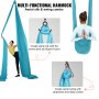 VEVOR aerial yoga hammock: multi-functional aerial silk and swing combo in light blue, showcasing setup options.