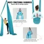 VEVOR Aerial Silk & Yoga Swing, 10 m Length, Aerial Yoga Hammock Kit with 100gsm Nylon Fabric, Full Rigging Hardware & Easy Set-up Guide, Antigravity Flying for All Levels Fitness Bodybuilding, Blue