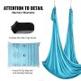 VEVOR aerial yoga hammock, blue fabric with non-slip yoga socks and frosty pe zip bag. machine washable.