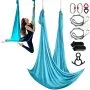 VEVOR Aerial Silk & Yoga Swing, 10 m Length, Aerial Yoga Hammock Kit with 100gsm Nylon Fabric, Full Rigging Hardware & Easy Set-up Guide, Antigravity Flying for All Levels Fitness Bodybuilding, Blue