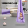 VEVOR sensory swing in lavender, made of 100gsm nylon fabric, skin-friendly, breathable, and no pilling.