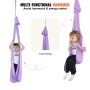 two children enjoy a VEVOR sensory swing in a purple hammock, showcasing its multi-functional use.