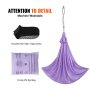 VEVOR sensory swing, purple fabric, non-slip yoga socks, frosty pe zip bag, machine washable.