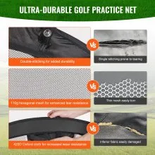 VEVOR Golf Chipping Net, Pop Up Golf Practice Net, Portable Indoor Outdoor Home Golf Hitting Aid Net with Target/Mat/Balls/Tee/Carry Bag, for Backyard Driving Training Swing, Gift for Men, Black