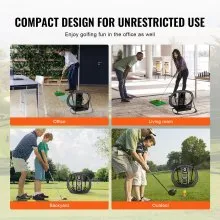 VEVOR Golf Chipping Net, Pop Up Golf Practice Net, Portable Indoor Outdoor Home Golf Hitting Aid Net with Target/Mat/Balls/Tee/Carry Bag, for Backyard Driving Training Swing, Gift for Men, Black