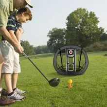 VEVOR Golf Chipping Net, Pop Up Golf Practice Net, Portable Indoor Outdoor Home Golf Hitting Aid Net with Target/Mat/Balls/Tee/Carry Bag, for Backyard Driving Training Swing, Gift for Men, Black