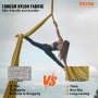 aerialist performing on VEVOR aerial yoga hammock made from thick, non-slip, and durable 100gsm nylon fabric.