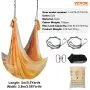 VEVOR Aerial Yoga Hammock & Swing, 5 m Length, Aerial Yoga Starter Kit with 100gsm Nylon Fabric, Full Rigging Hardware & Easy Set-up Guide, Antigravity Flying for All Levels Fitness Bodybuilding, Gold