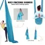 VEVOR Aerial Yoga Hammock & Swing, 5.5 Yards, Aerial Yoga Starter Kit with 100gsm Nylon Fabric, Full Rigging Hardware & Easy Set-up Guide, Antigravity Flying for All Levels Fitness Bodybuilding, Blue