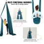 VEVOR Aerial Silk & Yoga Swing, 8,7 yards, Aerial Yoga Hengekøyesett med 100gsm nylonstoff, Fullrigging Maskinvare og enkel oppsettveiledning, Antigravity Flying for alle nivåer Fitness Bodybuilding, Grønn