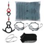 VEVOR aerial yoga swing kit with straps, carabiners, figure 8 descender, and grip socks.