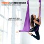 VEVOR Aerial Silk & Yoga Leagăn, 8,7 yarzi, Kit de hamac aerian pentru yoga cu țesătură de nailon de 100 g/m², hardware complet de montaj și ghid de instalare ușoară, zbor antigravitațional pentru culturism fitness la toate nivelurile, violet