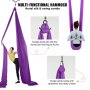VEVOR Aerial Silk & Yoga Swing, 8,7 Yards, Aerial Yoga Hammock Kit με νάιλον ύφασμα 100gsm, Full Rigging Hardware & Easy Set-up Guide, Antigravity Flying for All Levels Fitness Bodybuilding, Purple