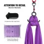 VEVOR Aerial Silk & Yoga Swing, 8 m Length, Aerial Yoga Hammock Kit with 100gsm Nylon Fabric, Full Rigging Hardware & Easy Set-up Guide, Antigravity Flying for All Levels Fitness Bodybuilding, Purple