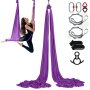 VEVOR Aerial Silk & Yoga Swing, 8,7 jaardia, Aerial Yoga Hammock Kit 100 gsm nailonkankaalla, täydellinen takilalaitteisto ja helppo asennusopas, Antigravity Flying kaikille tasoisille kuntokehonrakennukselle, violetti