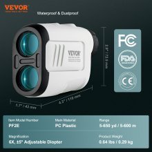 VEVOR 650 Yards Laser Golf Avståndsmätare Avståndsmätning Slope Switch Batteri