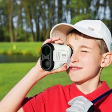 Télémètre de golf VEVOR, télémètre de chasse laser de 650 mètres, mesure de distance à grossissement 6X, accessoire de golf avec verrouillage de drapeau de haute précision, commutateur de pente, balayage continu et piles