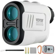 VEVOR Golf Rangefinder, 650 Yards Laser Golfing Hunting Range Finder, 6X Magnification Distance Measuring, Golfing Accessory with High-Precision Flag Lock, Slope Switch, Continuous Scan, and Batteries