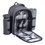 VEVOR Picnic Backpack, Beach Picnic Backpack Bag for 2 Person with Insulated Cooler Compartment, Detachable Bottle/Wine Holder, Lightweight Blanket, Plates and Cutlery Set for Hiking, Camping, Grey