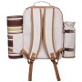 VEVOR Picnic Backpack, Beach Picnic Backpack Bag for 4 Person with Insulated Cooler Compartment, Detachable Bottle/Wine Holder, Lightweight Blanket, Plates & Cutlery Set for Outdoor, Hiking, Camping