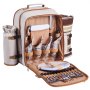 VEVOR Picnic Backpack, Beach Picnic Backpack Bag for 4 Person with Insulated Cooler Compartment, Detachable Bottle/Wine Holder, Lightweight Blanket, Plates & Cutlery Set for Outdoor, Hiking, Camping