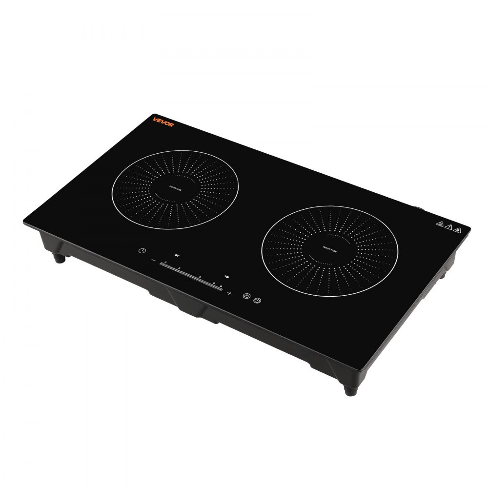 VEVOR Induction Cooktop 24inch 2 Burners Built-in Electric Stove 110V 1800W, Low-Power Continuous Heating, Induction Burner, with 9 Power Levels, LED Touch Screen, and Child Lock, for Kitchen, RV