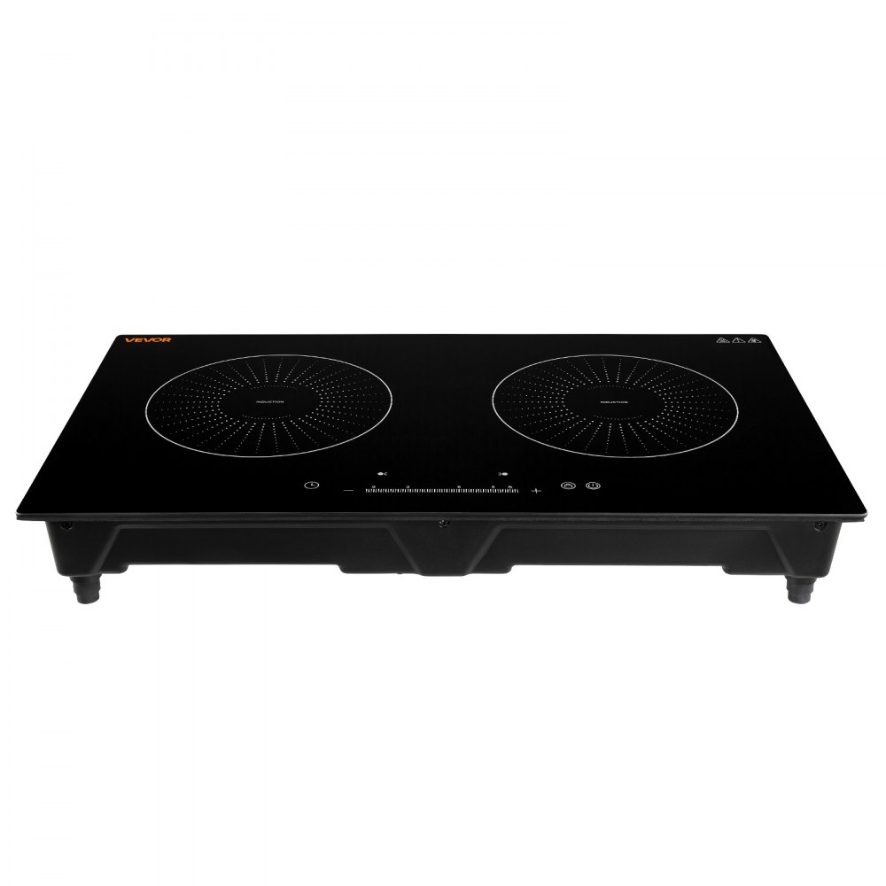VEVOR Induction Cooktop 24inch 2 Burners Built-in Electric Stove 110V 1800W, Low-Power Continuous Heating, Induction Burner, with 9 Power Levels, LED Touch Screen, and Child Lock, for Kitchen, RV