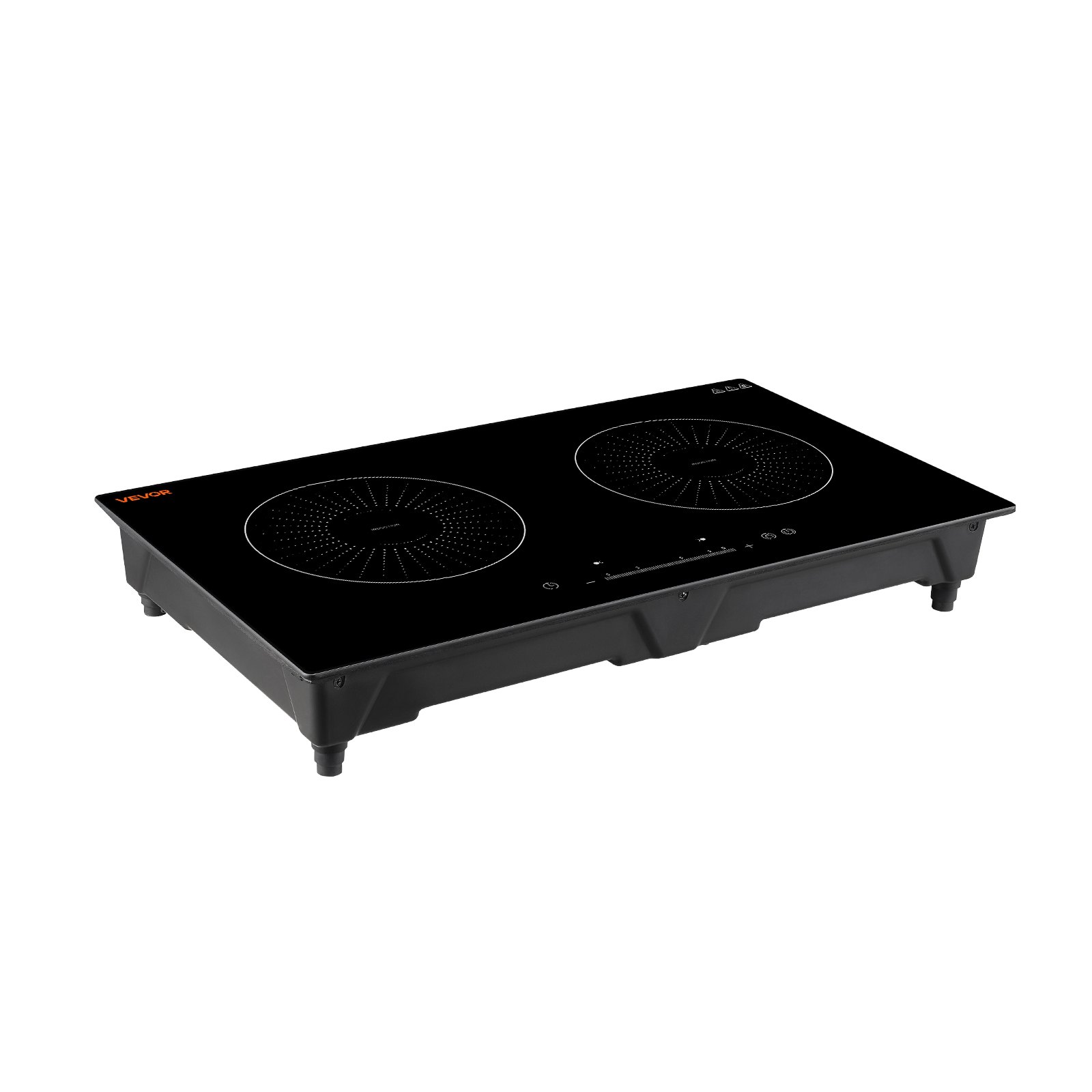 VEVOR Induction Cooktop 24inch 2 Burners Built-in Electric Stove 110V 1800W, Low-Power Continuous Heating, Induction Burner, with 9 Power Levels, LED Touch Screen, and Child Lock, for Kitchen, RV