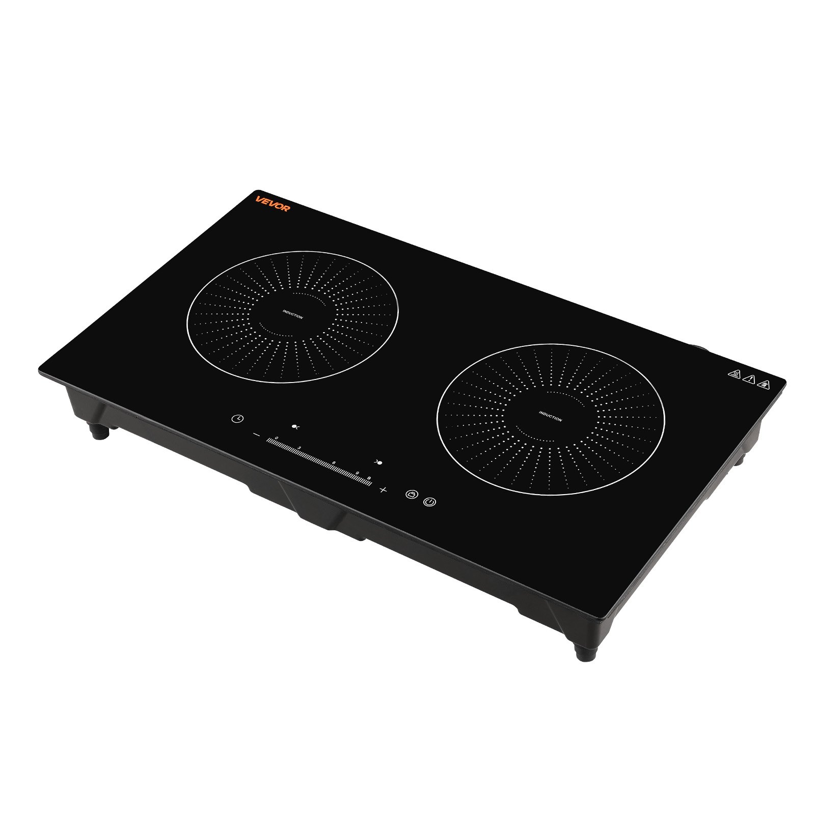 VEVOR Induction Cooktop 24inch 2 Burners Built-in Electric Stove 110V 1800W, Low-Power Continuous Heating, Induction Burner, with 9 Power Levels, LED Touch Screen, and Child Lock, for Kitchen, RV