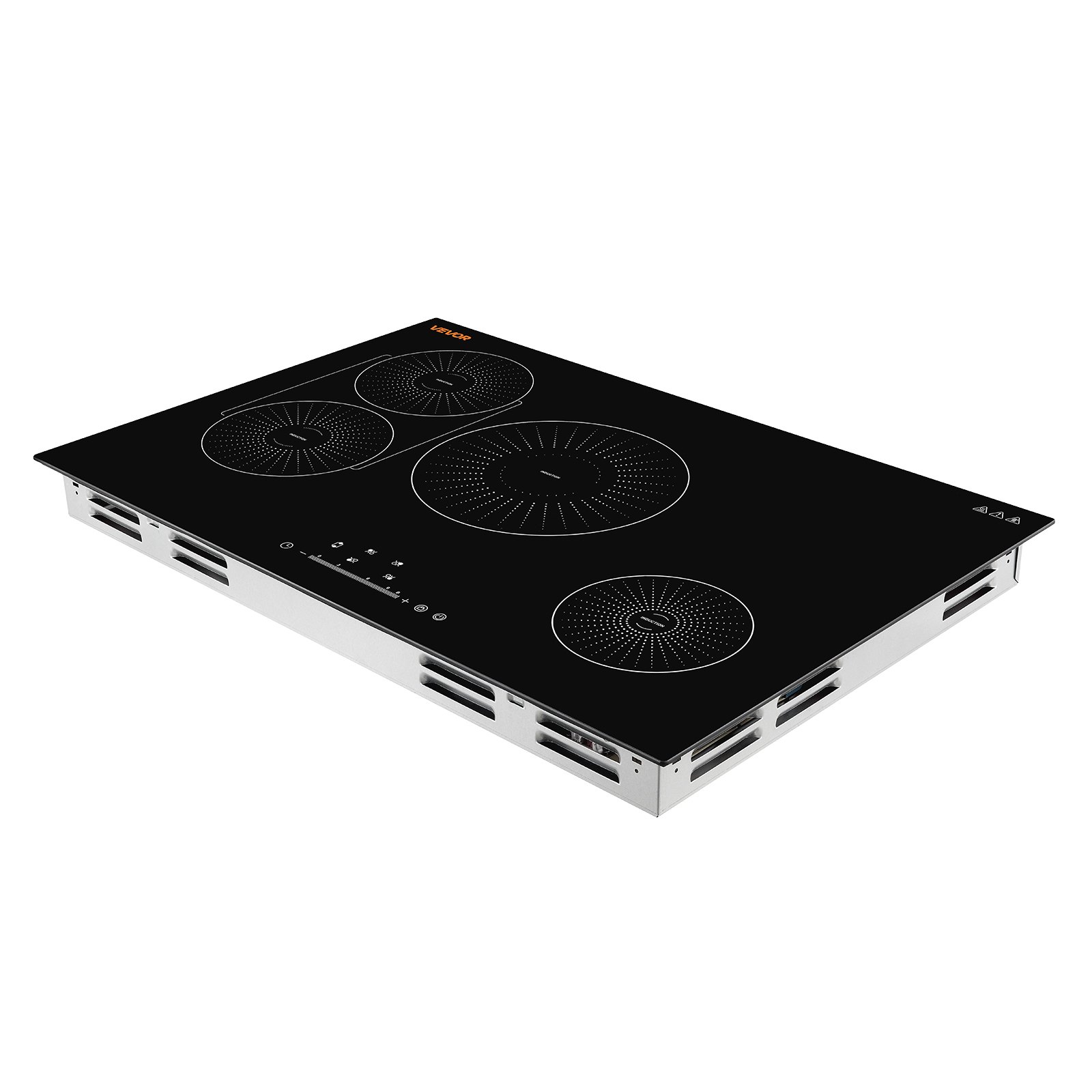 VEVOR Induction Cooktop 30inch 4 Burners Built-in Electric Stove 220V 7500W, Low-Power Continuous Heating, Induction Burner for Kitchen, with 9 Power Levels, LED Touch Screen, and Child Lock