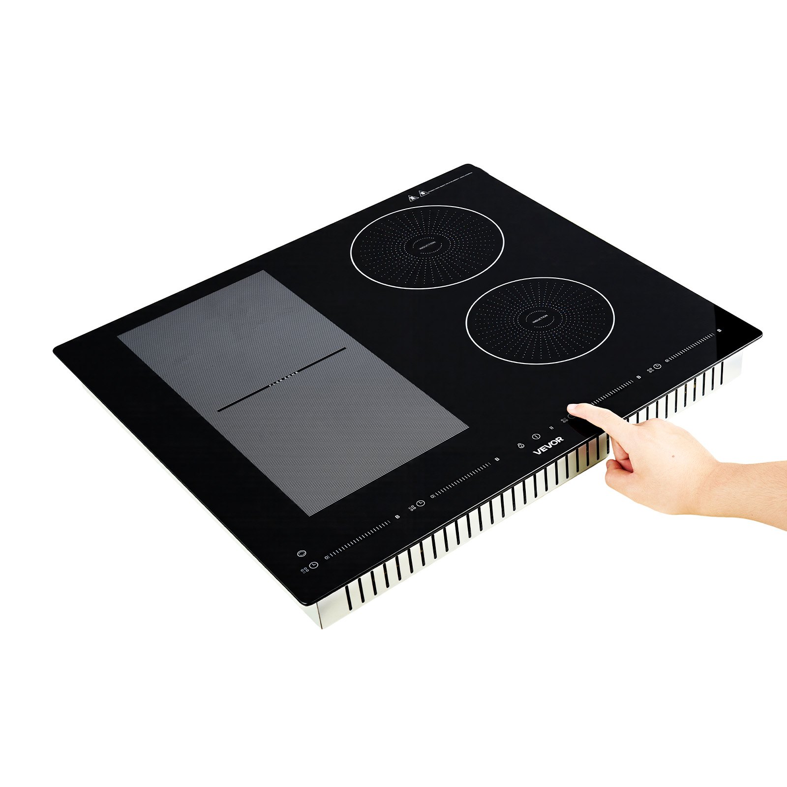 VEVOR Induction Cooktop 60 cm 4 Burners Built-in Electric Stove 220V 7200W, Low-Power Continuous Heating, Induction Burner, with 9 Power Levels, LED Touch Screen, and Child Lock, for Kitchen, RV