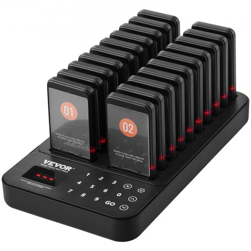 VEVOR Restaurant Pager System Wireless 400m Long Range Lineup Waiting Queue Signal Guest Customer Calling Beepers with Vibration & Flashing 20 VEVOR Restaurant Pager System Wireless 400m Long Range Lineup Waiting Queue Signal Guest Customer Calling Beepers with Vibration & Flashing 20