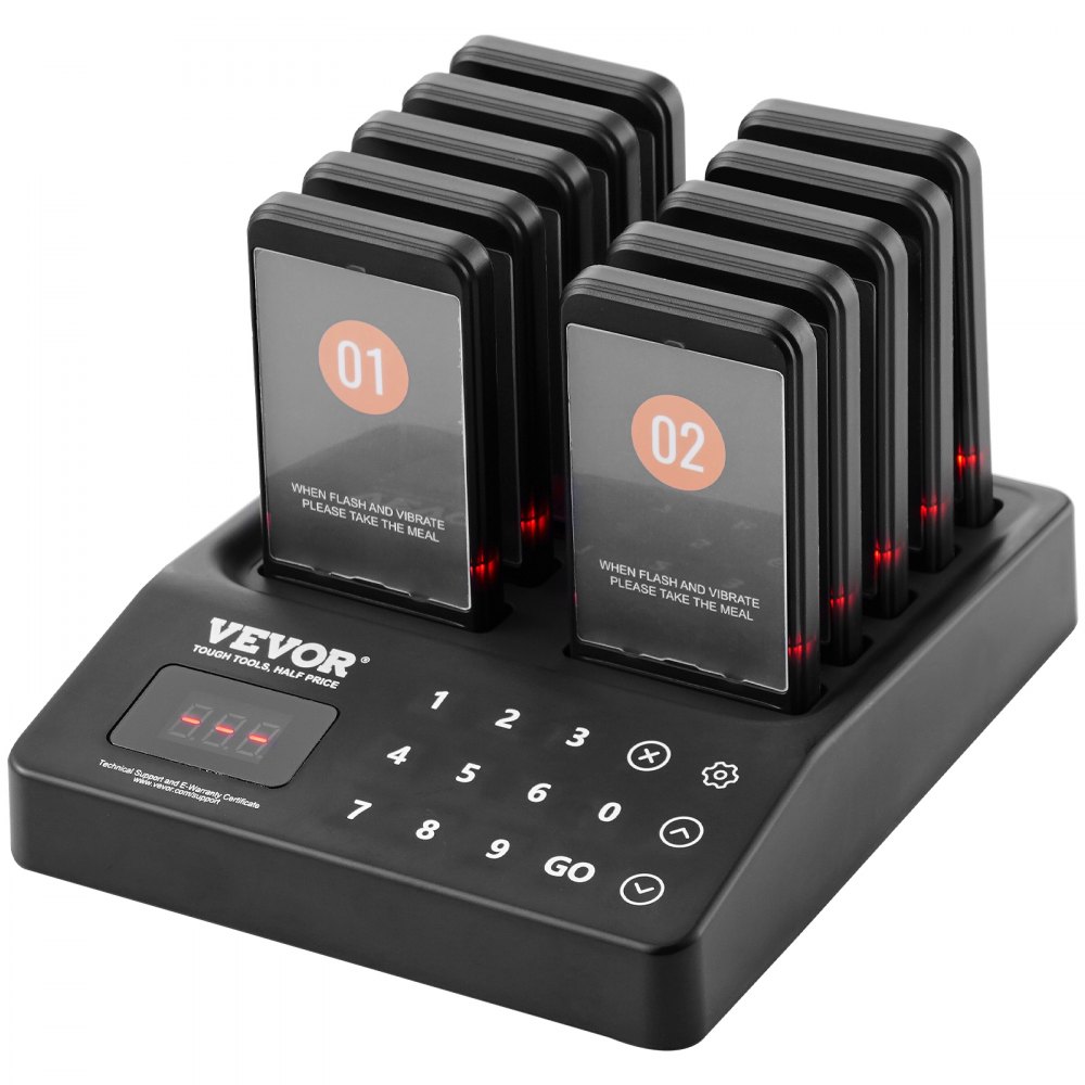 VEVOR Restaurant Pager System, Wireless 400m Long Range Lineup Waiting ...
