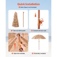 Tiki Umbrella Thatched Patio Umbrella 6 ft Poolside Patio Beach Umbrella