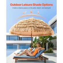 Tiki Umbrella Thatched Patio Umbrella 8 ft Poolside Patio Beach Umbrella