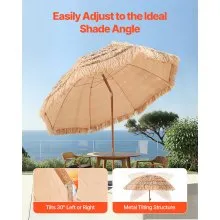 Tiki Umbrella Thatched Patio Umbrella 8 ft Poolside Patio Beach Umbrella