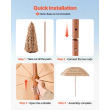 Tiki Umbrella Thatched Patio Umbrella 8 ft Poolside Patio Beach Umbrella