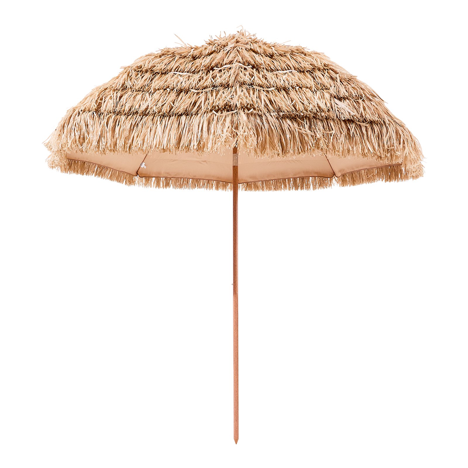 VEVOR Tiki Umbrella, 8 ft Thatched Patio Umbrella with Tilt, Hawaiian Style Beach Parasol with Durable PP Thatch and 8 Metal Ribs, Grass Pool Umbrellas for Beach, Patio, Poolside, Backyard & Garden