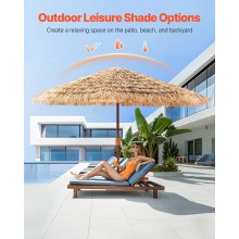 Tiki Umbrella Thatched Patio Umbrella 9 ft Poolside Patio Beach Umbrella