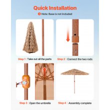 Tiki Umbrella Thatched Patio Umbrella 9 ft Poolside Patio Beach Umbrella
