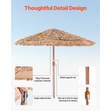 Tiki Umbrella Thatched Patio Umbrella 9 ft Poolside Patio Beach Umbrella