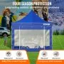 VEVOR Pop Up Canopy Tent, 10 x 10 FT, Outdoor Patio Gazebo Tent with Removable Sidewalls and Wheeled Bag, UV Resistant Waterproof Instant Gazebo Shelter for Party, Garden, Backyard, Blue