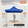 VEVOR 304.8 x 304.8 cm Pop Up Canopy Tent, Outdoor Patio Gazebo Tent with Removable Sidewalls and Wheeled Bag, UV Resistant Waterproof Instant Gazebo Shelter for Party, Garden, Backyard, Blue