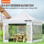 VEVOR Pop Up Canopy Tent, 10 x 10 FT, Outdoor Patio Gazebo Tent with Removable Sidewalls and Wheeled Bag, UV Resistant Waterproof Instant Gazebo Shelter for Party, Garden, Backyard, White