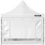 VEVOR 304.8 x 304.8 cm Pop Up Canopy Tent, Outdoor Patio Gazebo Tent with Removable Sidewalls and Wheeled Bag, UV Resistant Waterproof Instant Gazebo Shelter for Party, Garden, Backyard, White